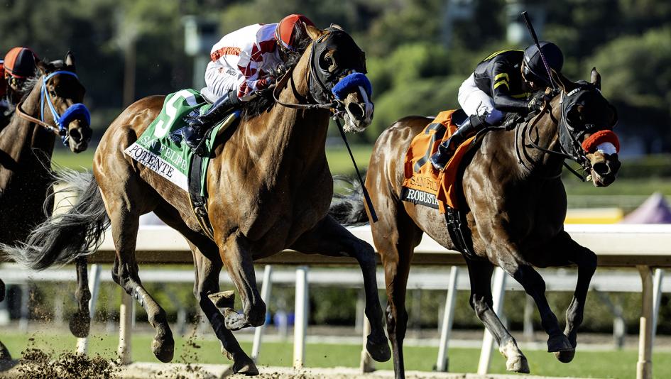 Santa Anita Park, San Felipe Stakes, Bob Baffert, Potente, Robusta